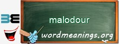 WordMeaning blackboard for malodour